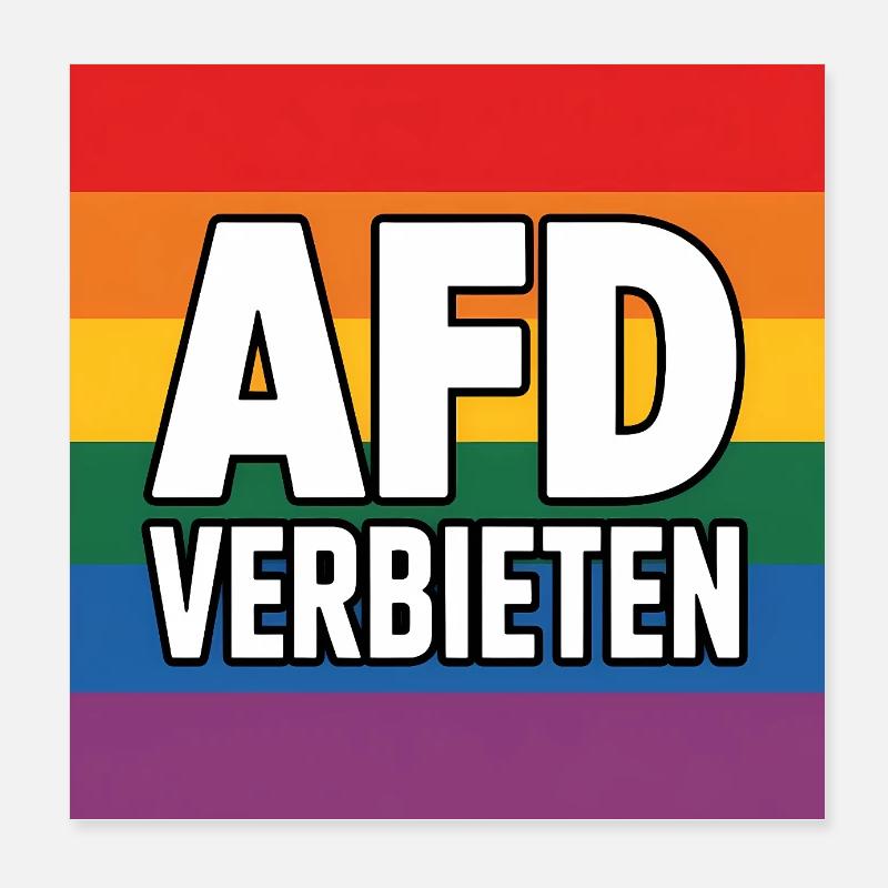 AFD Verbieten - Antifa Tee Poster 20x20 cm