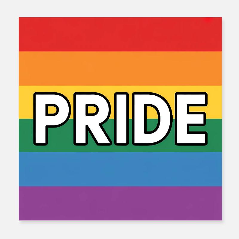 Pride - T-shirt avec drapeau arc-en-ciel queer Poster 20 x 20 cm