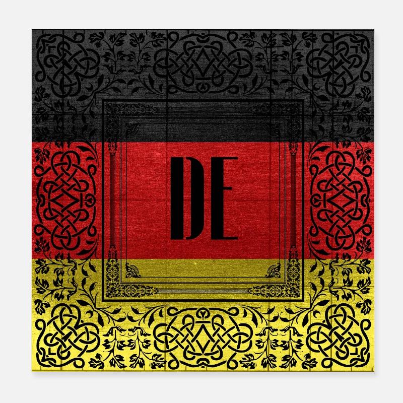 DE Antik-Flagge Ornament Poster 20x20 cm