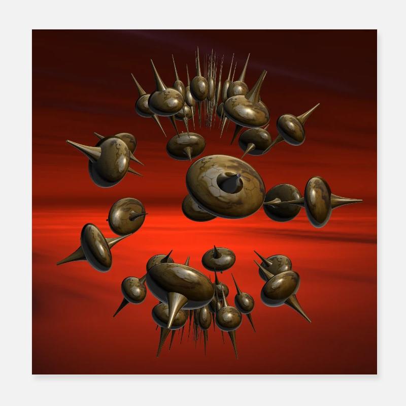 Stachelringe im Orbit Poster 20x20 cm