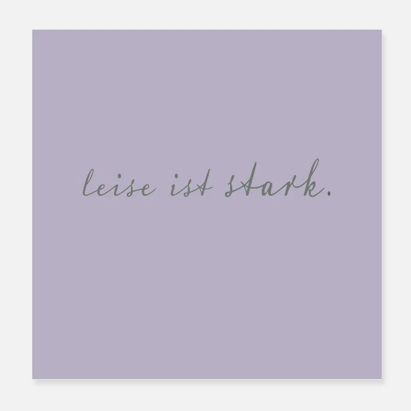 Silence est fort Affiche typographique minimaliste Poster 20 x 20 cm