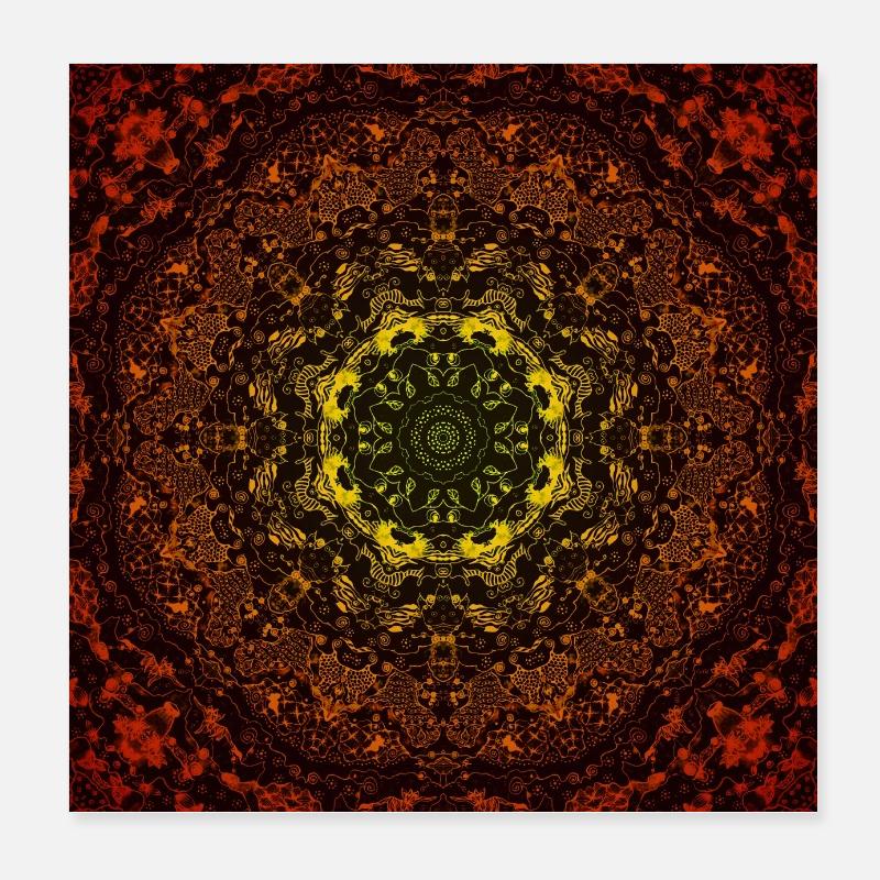 Kaleidoscope Mandala Magic of the Night Poster 8" x 8" (20x20 cm)