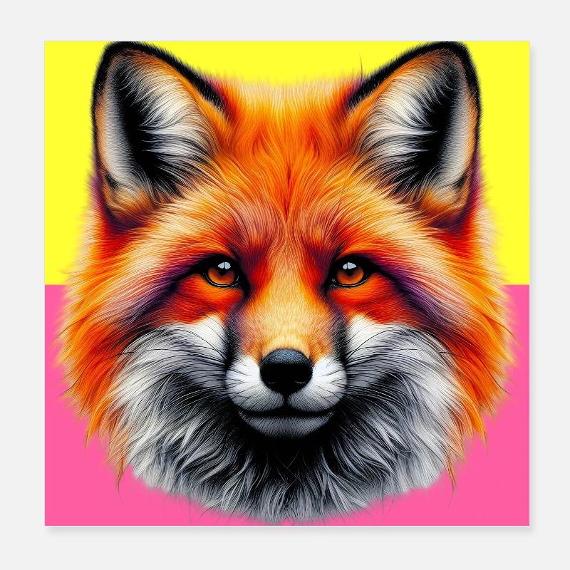 fox Poster 8" x 8" (20x20 cm)