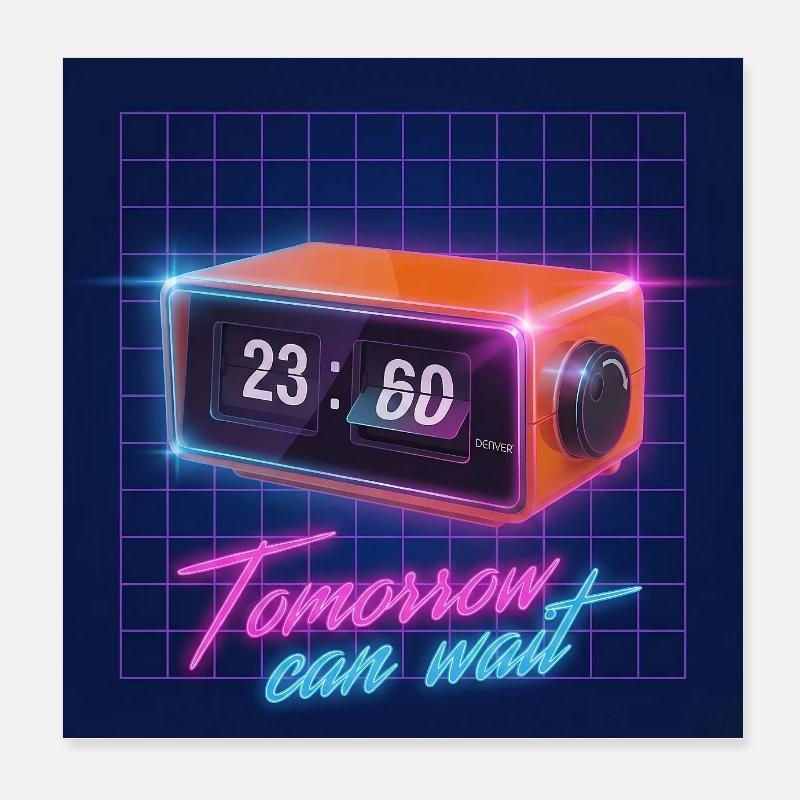 Tomorrow Can Wait - Poster 20x20 cm - Weiß