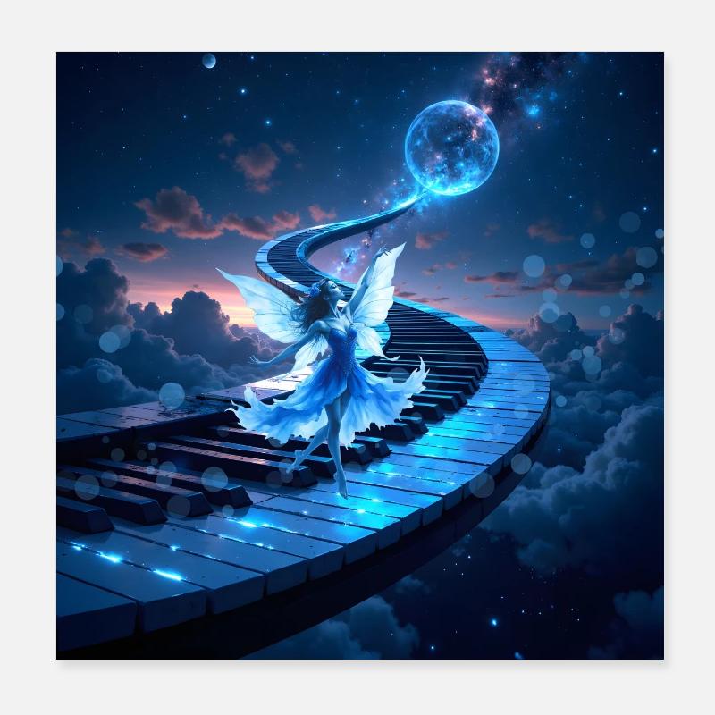 Chemin des Clés vers la Lune Poster 20 x 20 cm