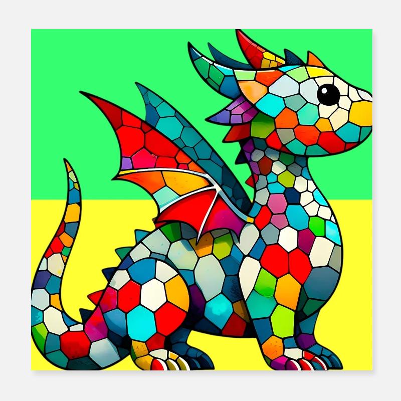 Drache Poster 20x20 cm
