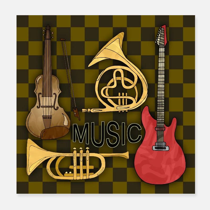 Musikinstrumente Poster 20x20 cm