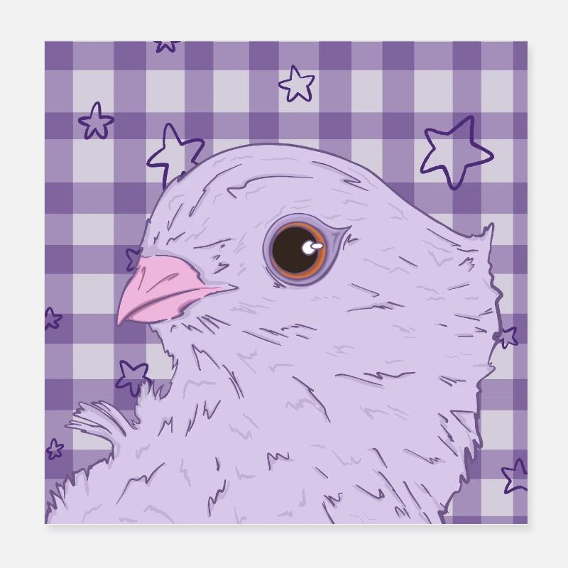 hübsche pink lila Taube Poster 20x20 cm