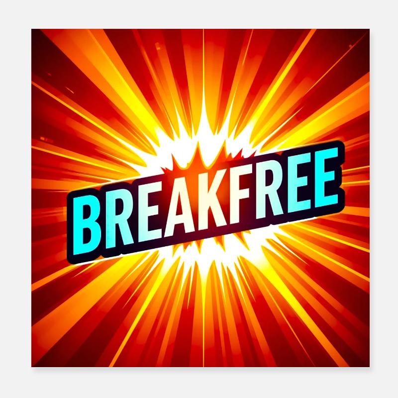 Breakfree Burst-Grafik Poster 20x20 cm