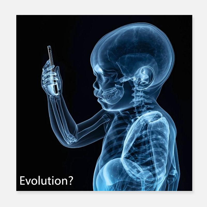 Évolution du smartphone - Poster 20 x 20 cm - blanc