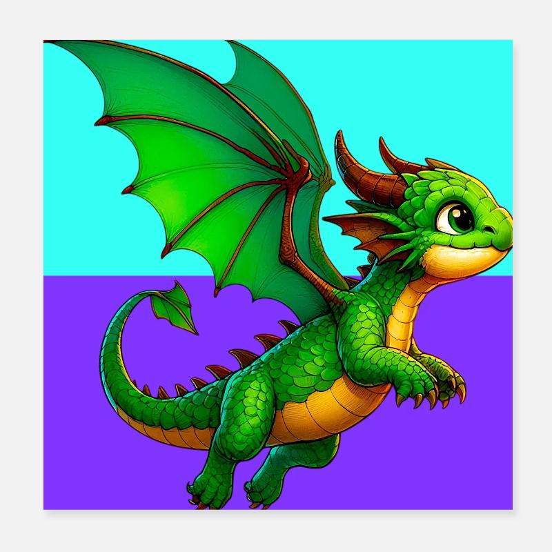 dragon Poster 8" x 8" (20x20 cm)