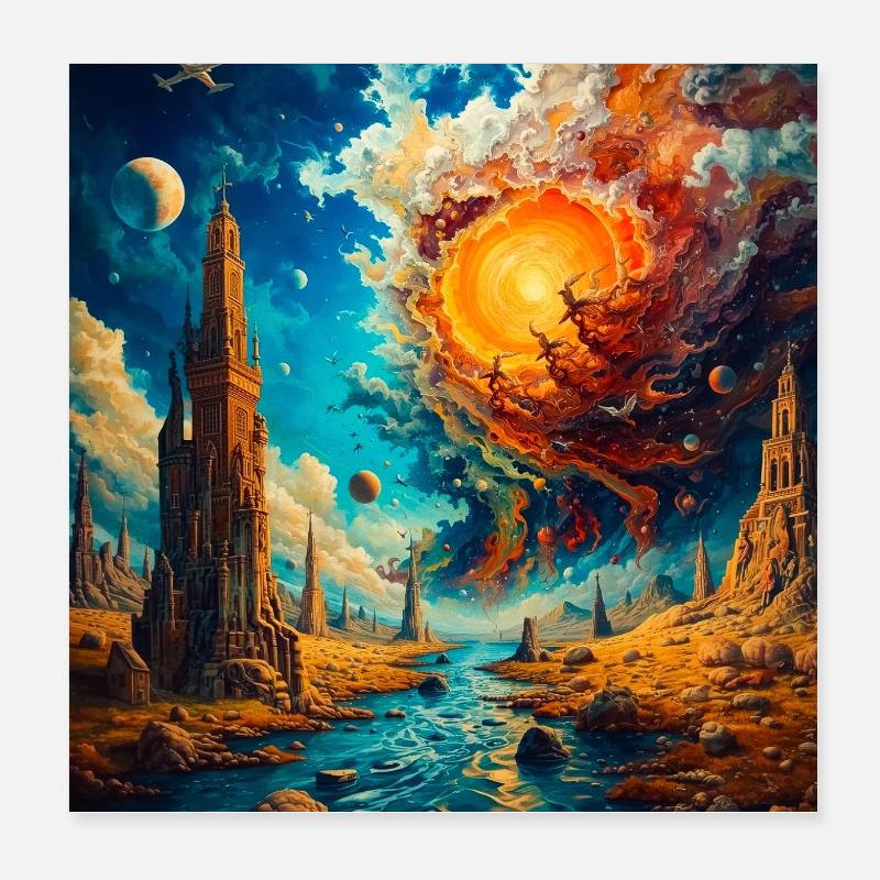 Astral City and Solar Wringing Poster 8" x 8" (20x20 cm)