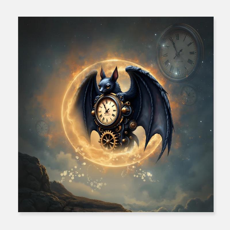 Steampunk Geflügelte Wache Poster 20x20 cm