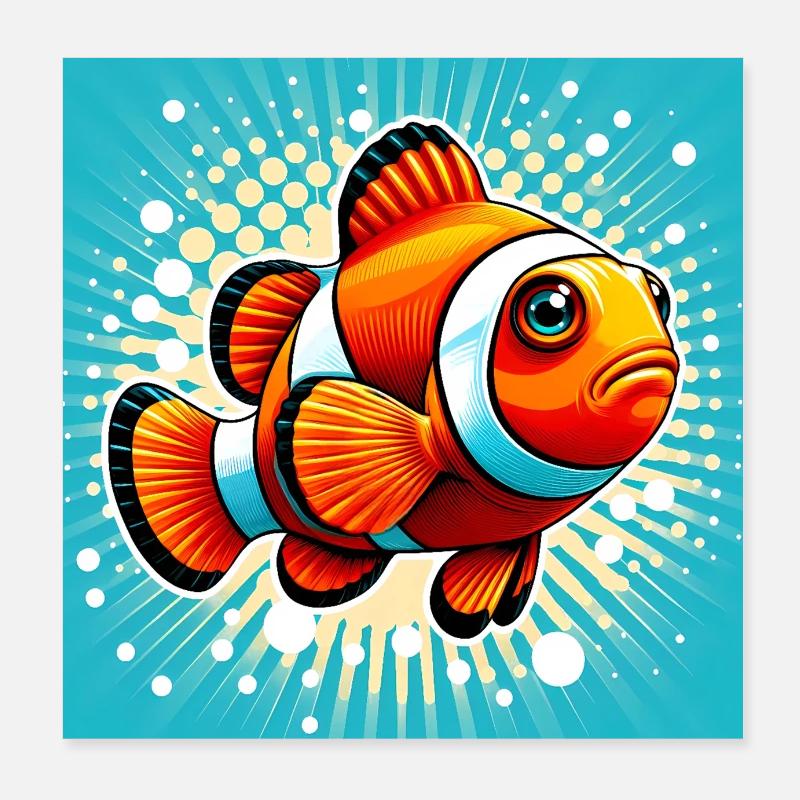 Clownfish Poster 8" x 8" (20x20 cm)