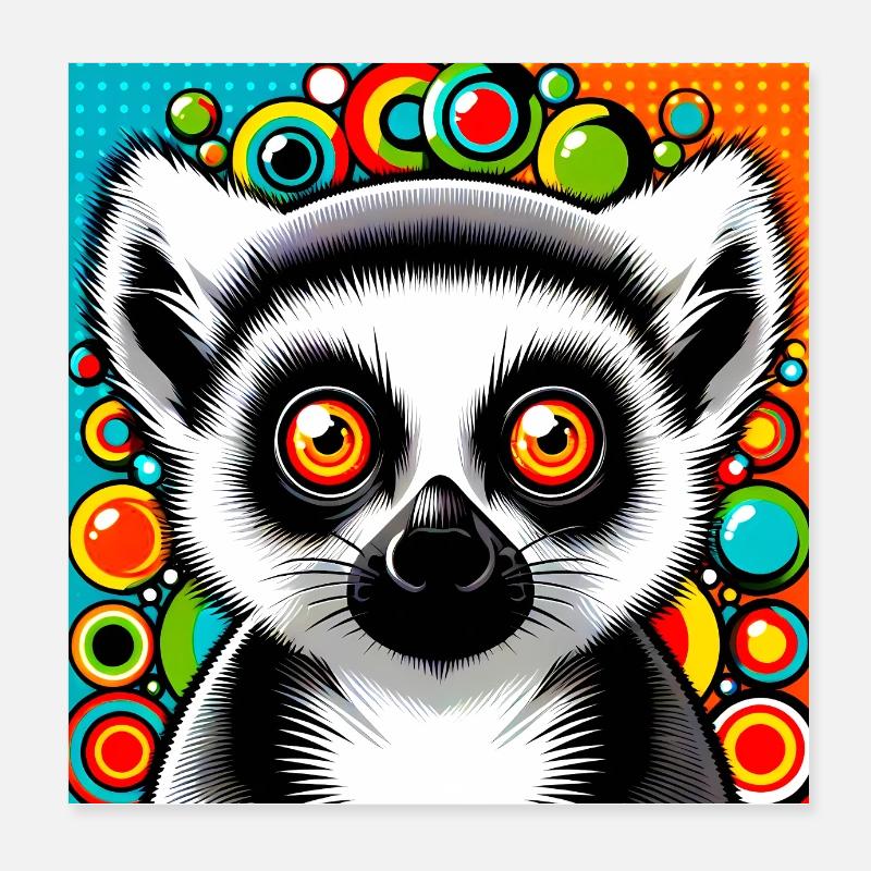 Lemur Poster 8" x 8" (20x20 cm)