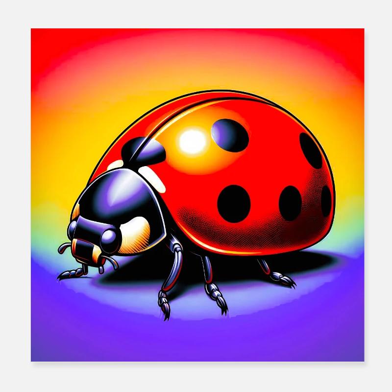 ladybird Poster 8" x 8" (20x20 cm)