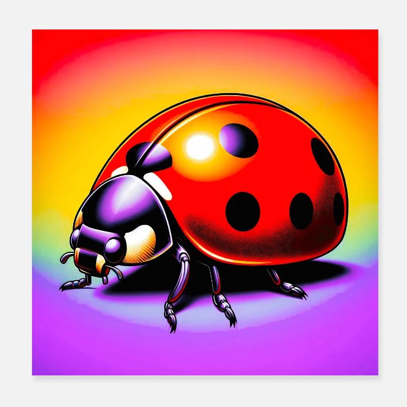 ladybird Poster 8" x 8" (20x20 cm)
