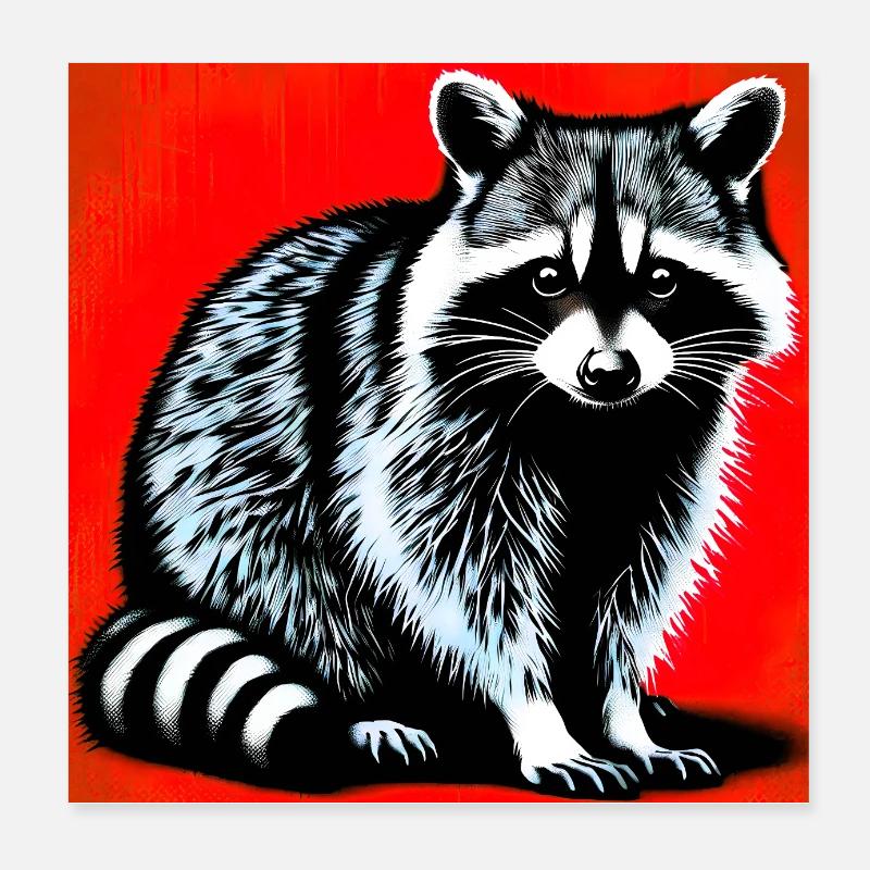 Waschbär Poster 20x20 cm