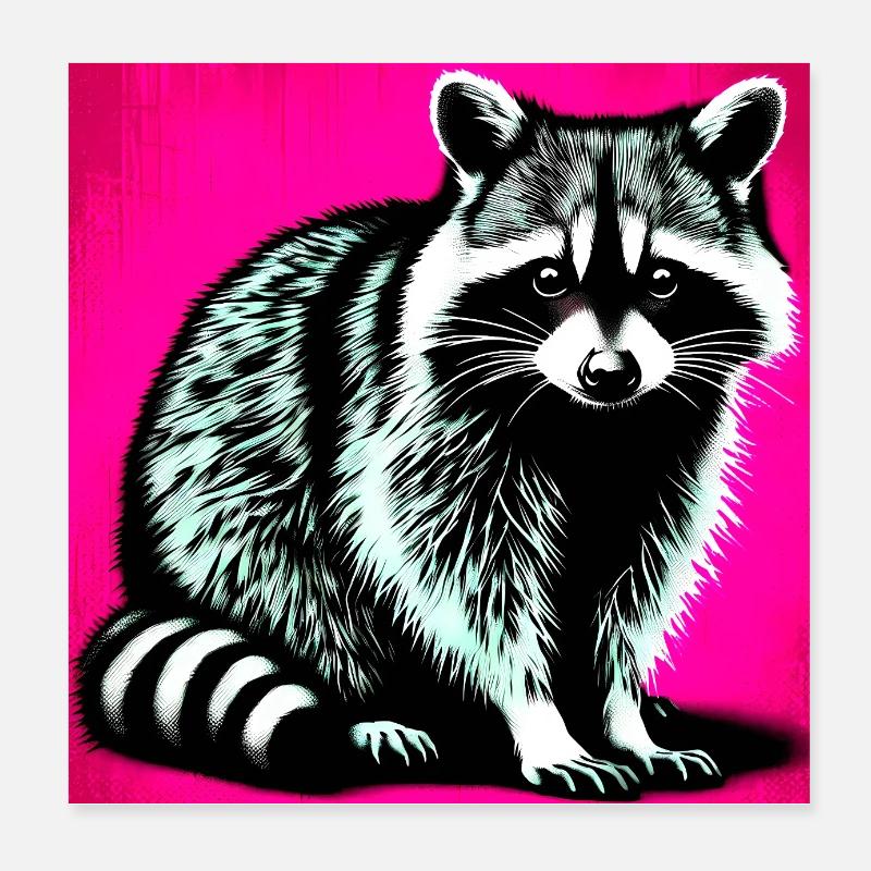 Waschbär Poster 20x20 cm