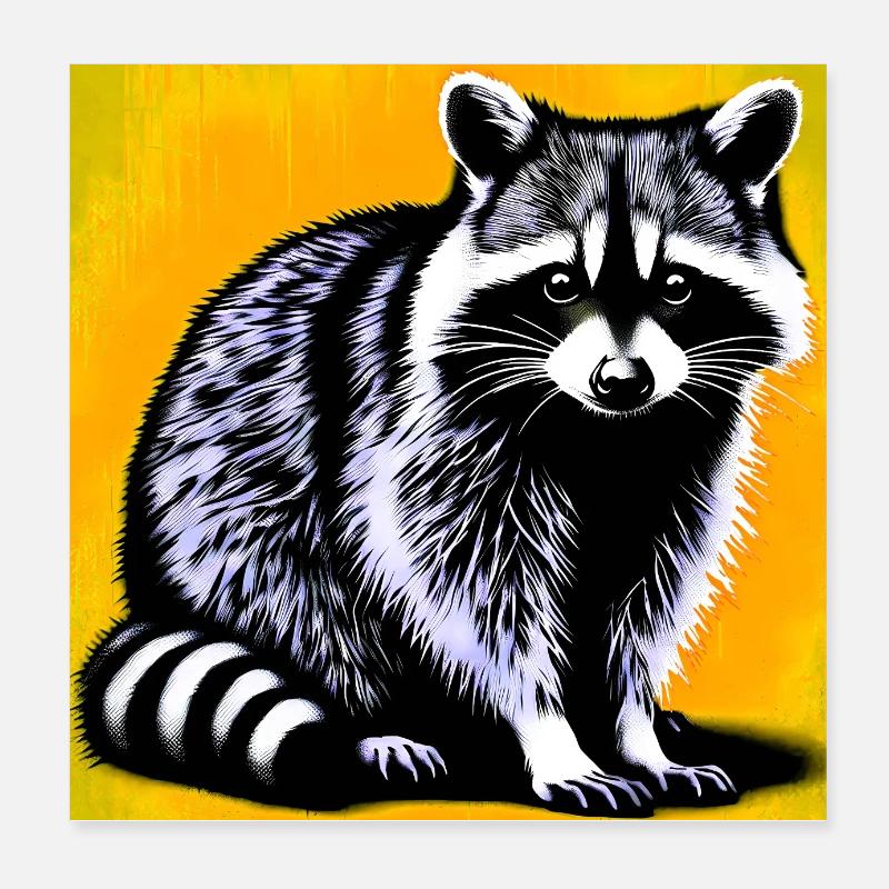 Waschbär Poster 20x20 cm
