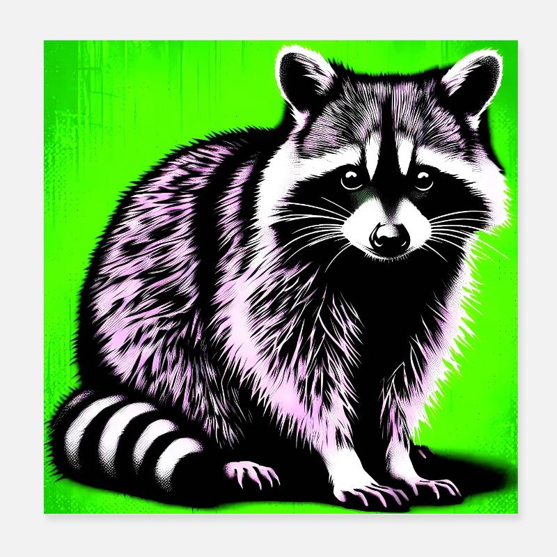 Waschbär Poster 20x20 cm