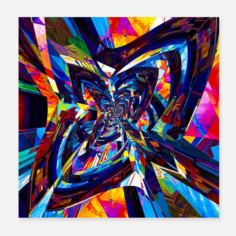 Kaleidoscopic Vortex Poster 8" x 8" (20x20 cm)