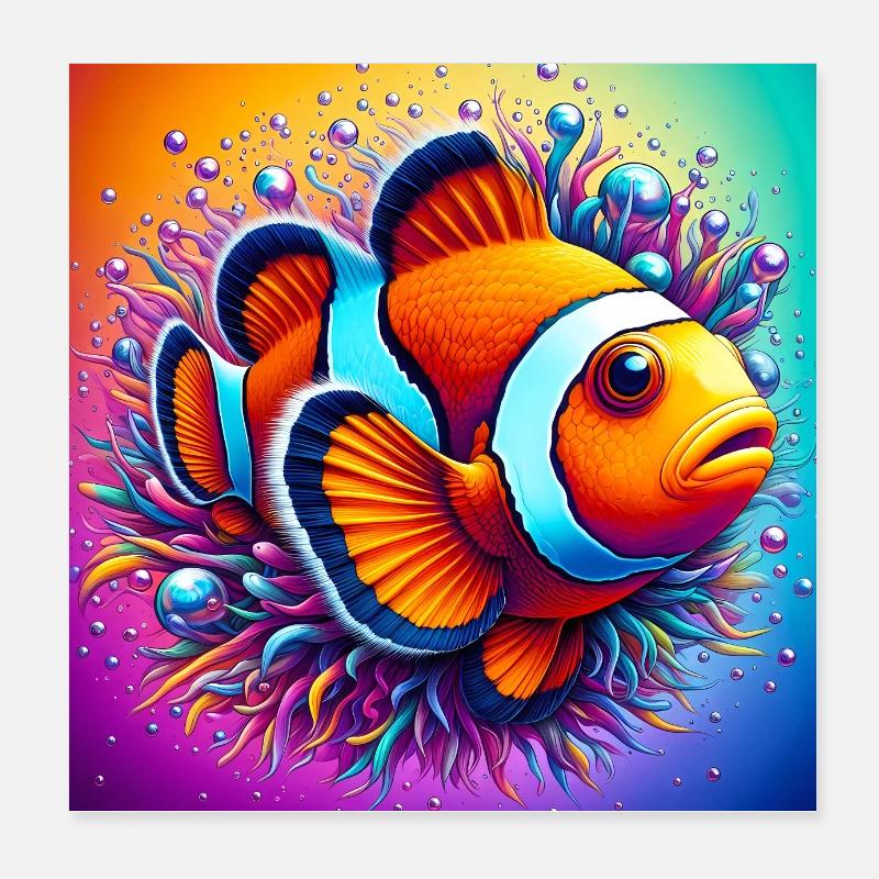 Clownfisch Poster 20x20 cm