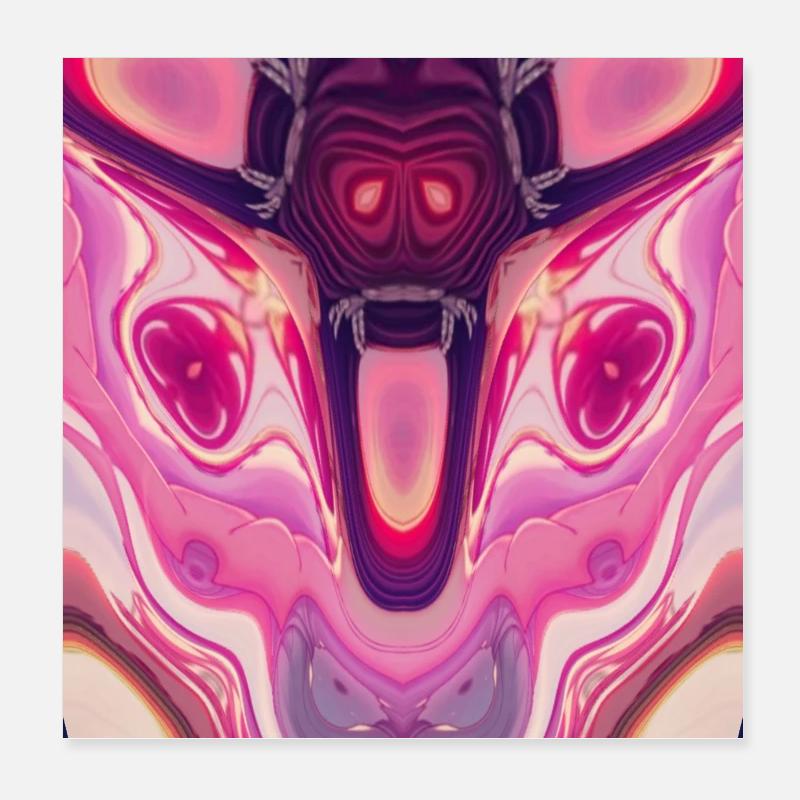 Psychedelischer Dämon Poster 20x20 cm