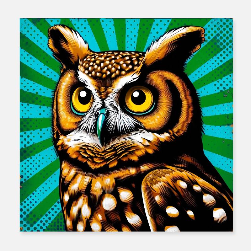 Eule Poster 20x20 cm