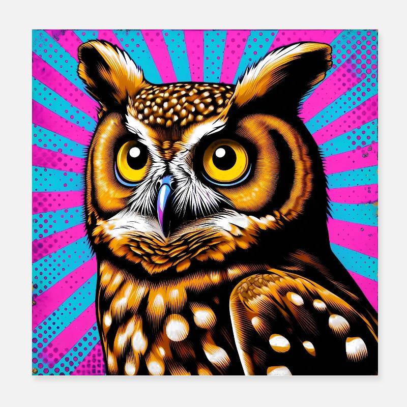 Eule Poster 20x20 cm