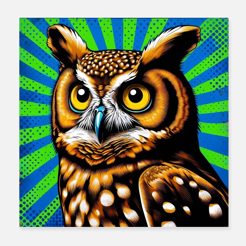 owl Poster 8" x 8" (20x20 cm)