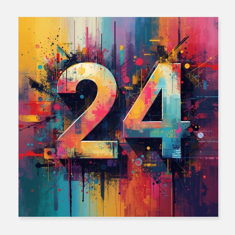 Abstrait coloré 24 Poster 20 x 20 cm