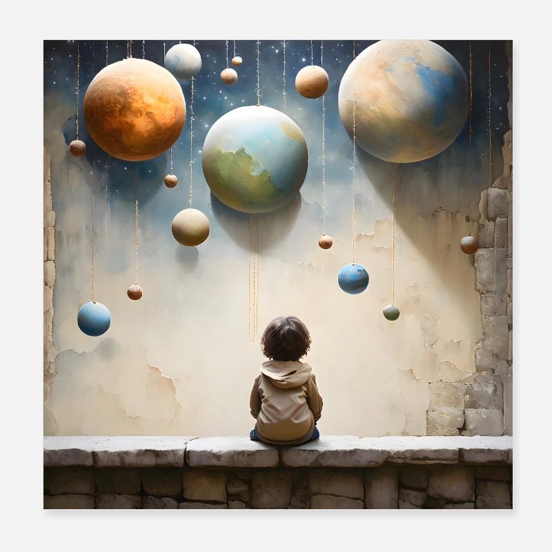 Planetengärten der Kindheit Poster 20x20 cm