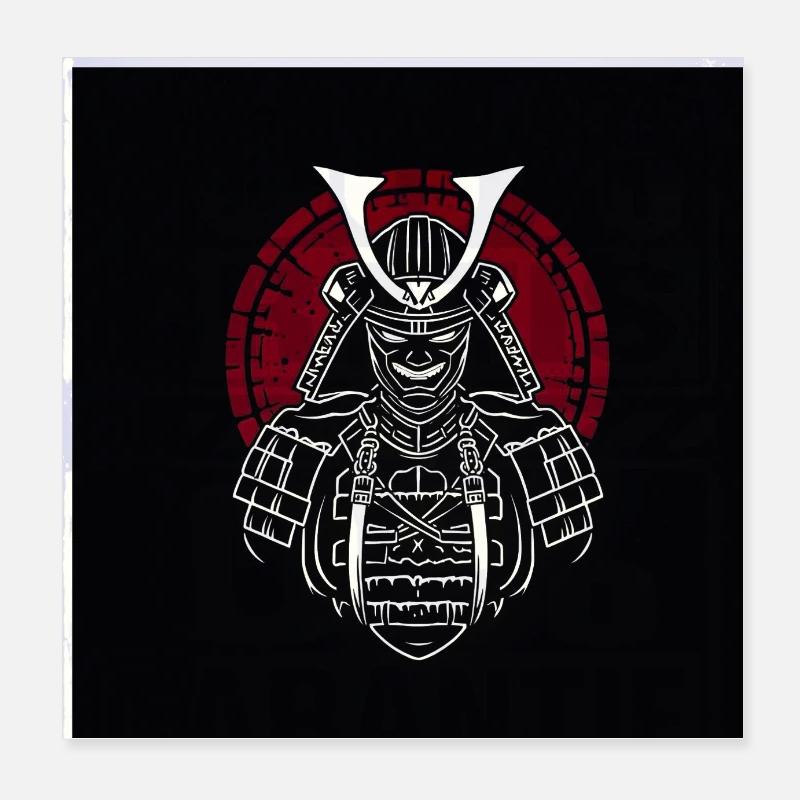 Samurai helmet with red crest Poster 8" x 8" (20x20 cm)