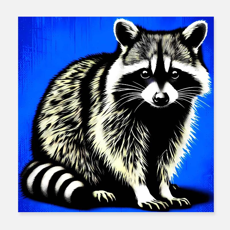 Waschbär Poster 20x20 cm