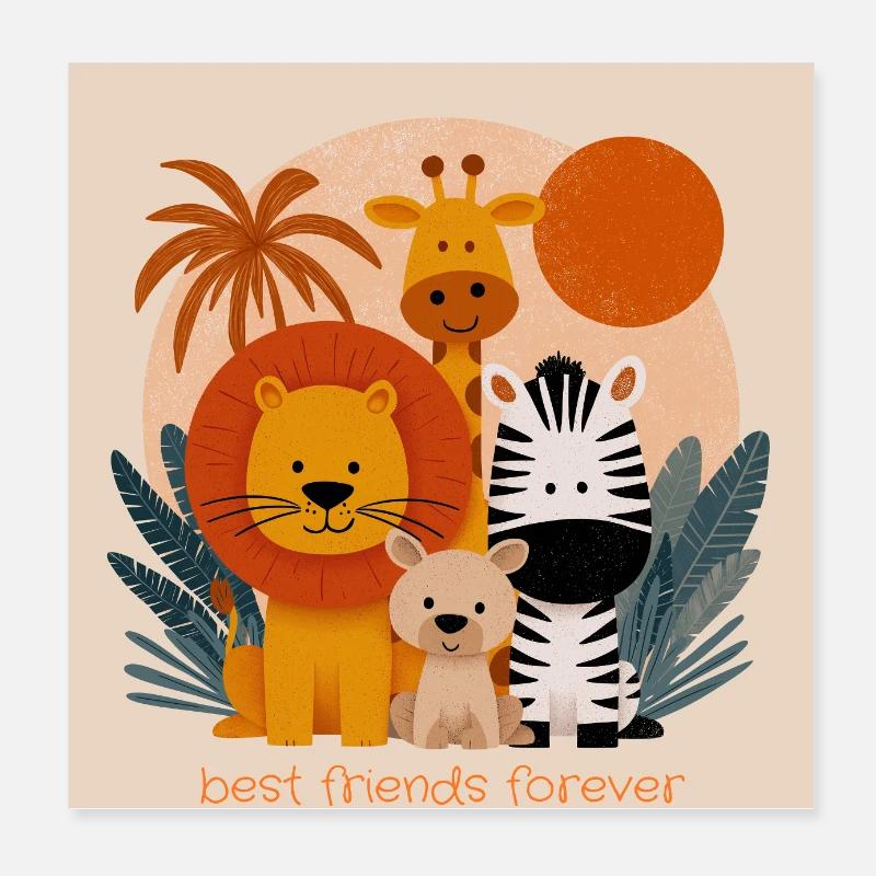 Meilleure bande d’amis pour toujours - Poster 20 x 20 cm - blanc