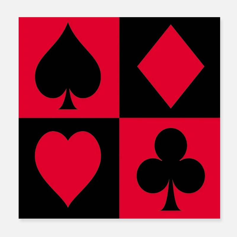 Quartet Suit Blocks Poster 8" x 8" (20x20 cm)
