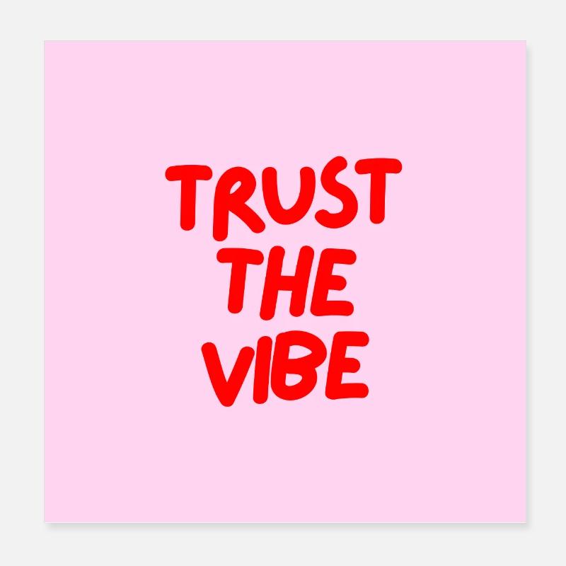 Minimalist TRUST THE VIBE Graphic Tee Design Poster 20 x 20 cm