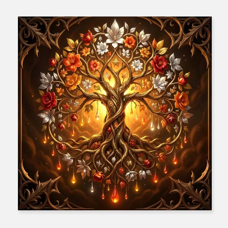 Luminescent Life Tree Poster 8" x 8" (20x20 cm)