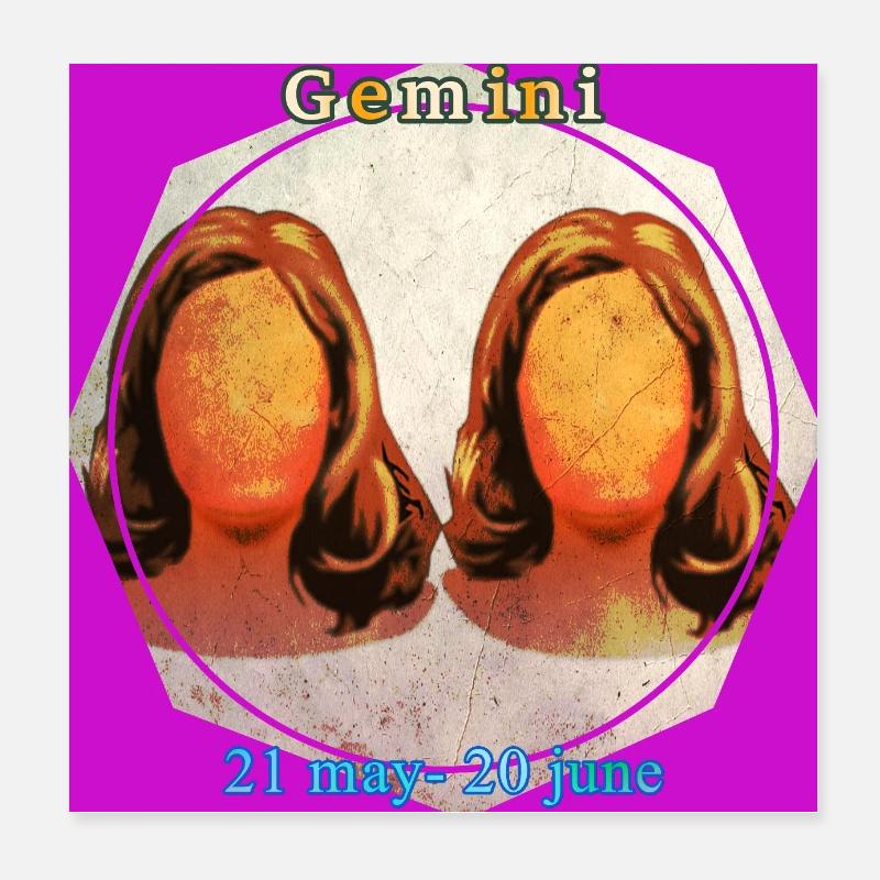 Zwillinge Poster 20x20 cm