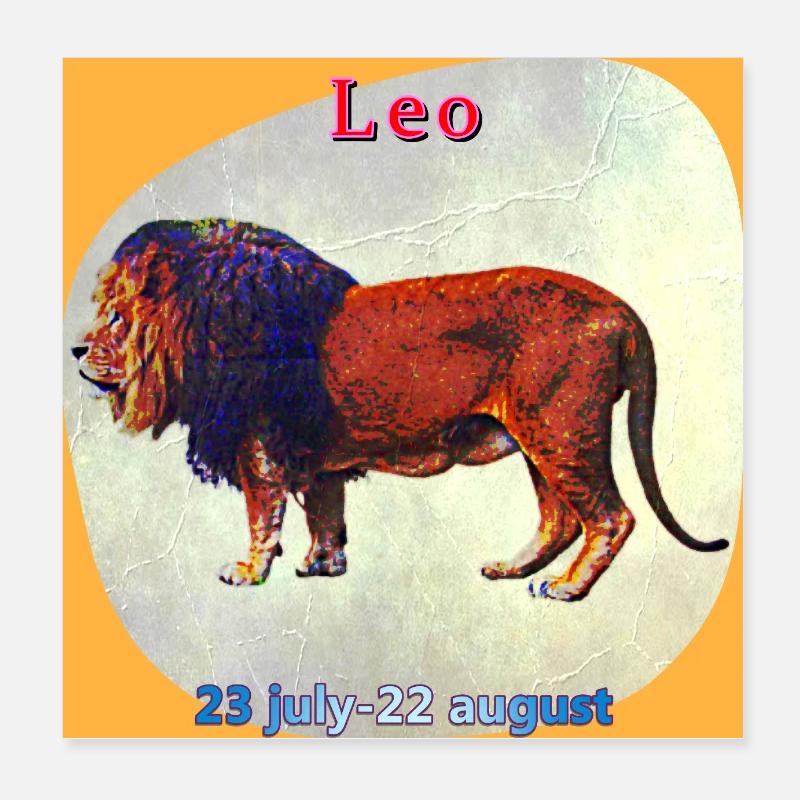 lion - Poster 8" x 8" (20x20 cm) - white