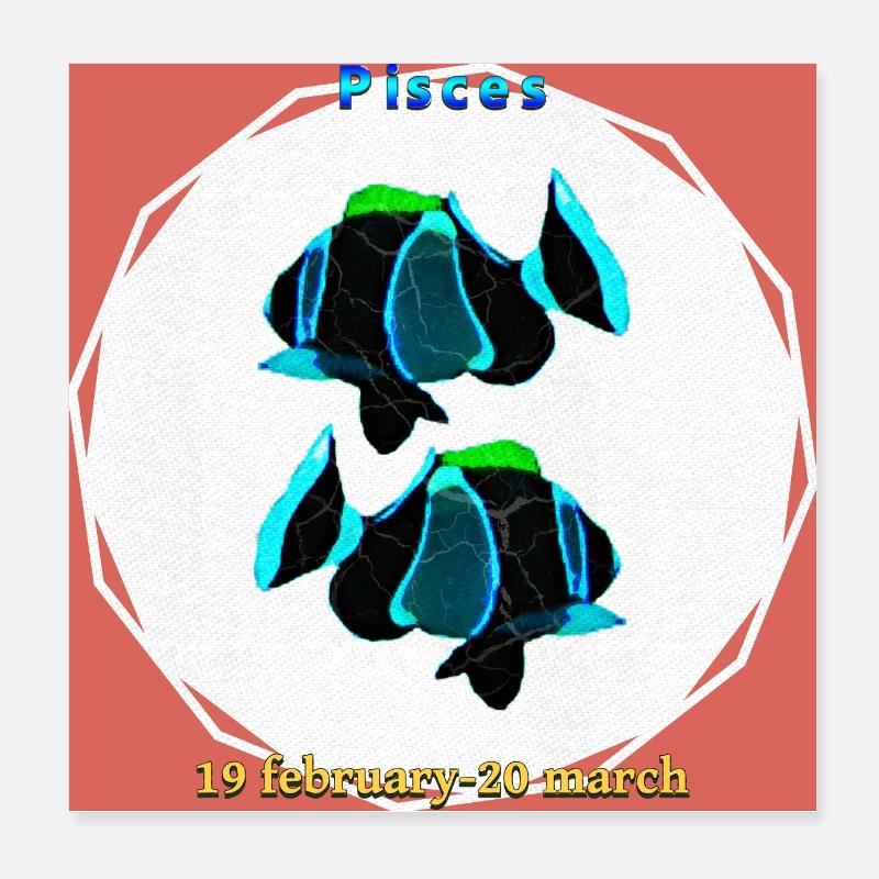 Fisch - Poster 20x20 cm - Weiß