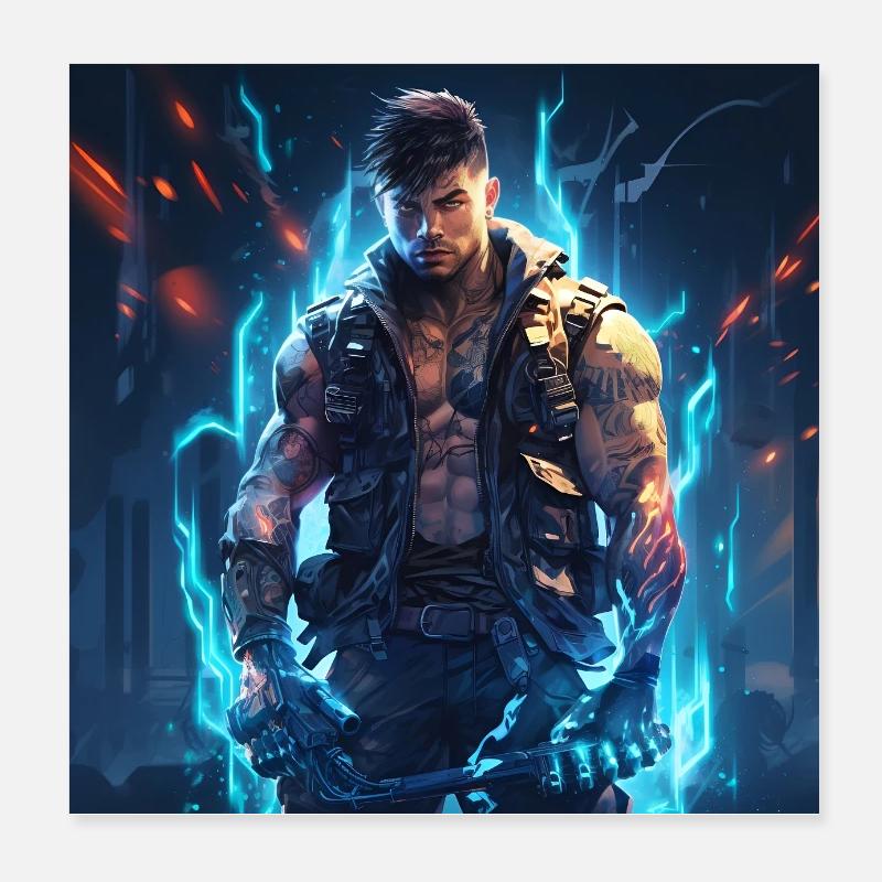 Nebula Ranger Neon Krieger Poster 20x20 cm