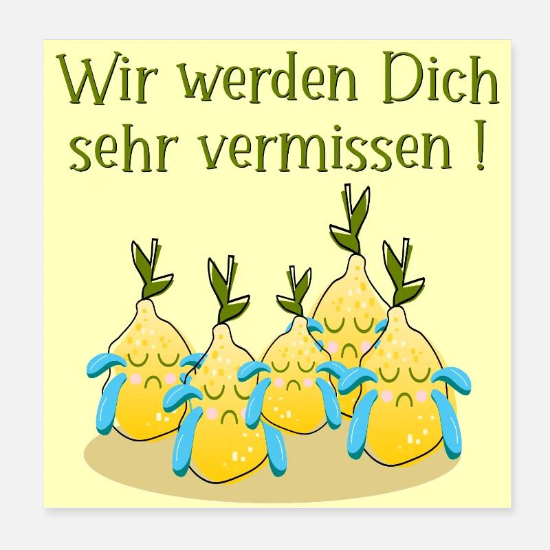 Abschied Team Zitronen Poster 20x20 cm
