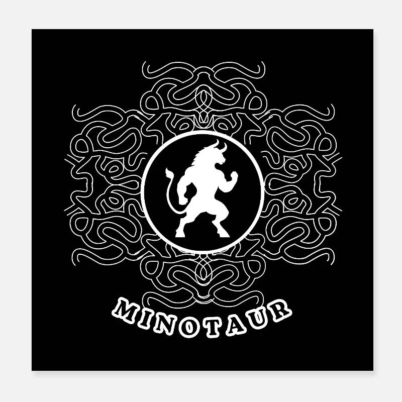 Minotaure White Poster 20 x 20 cm