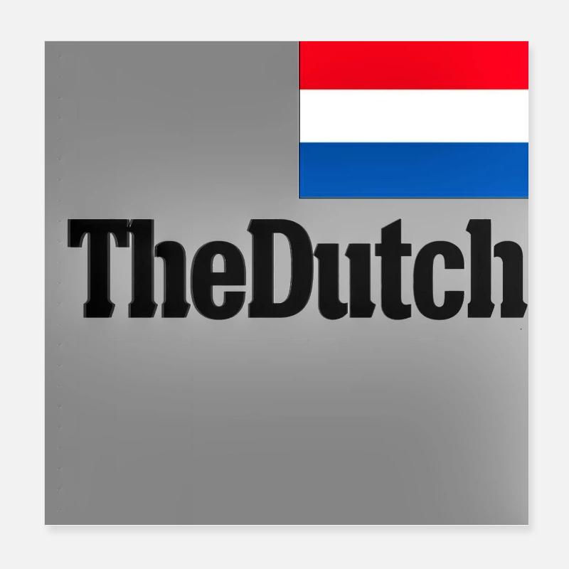 TheDutch Typography Flag Poster 8" x 8" (20x20 cm)