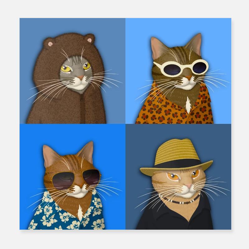 Getigerte Katzensorte Poster 20x20 cm
