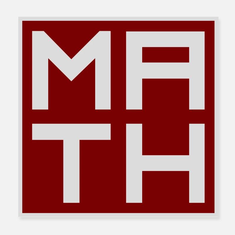 Les mathématiques La seule matière qui compte Nerd Mathe Logo Poster 20 x 20 cm