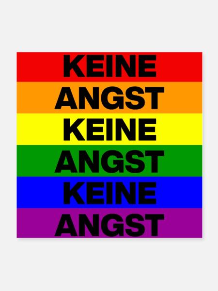 KEINE ANGST, NO NZS, NIE WIEDER, ANTIFASCHISMUS - Poster 20x20 cm - Weiß - Vorne