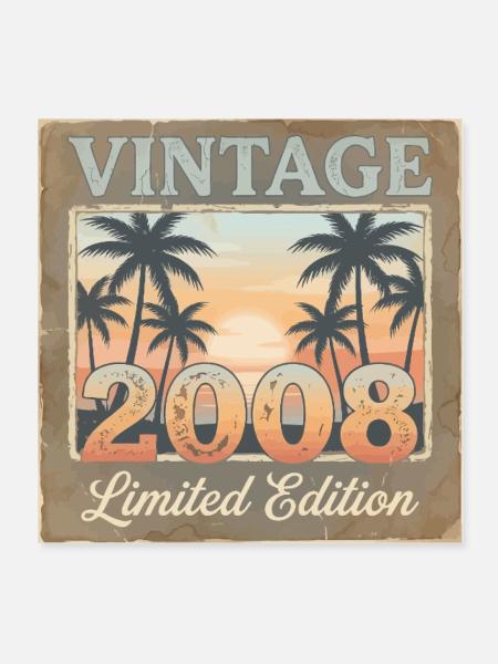 Limited Edition Vintage 2008 Boy Girl 18th Birthda - Poster 20x20 cm - Weiß